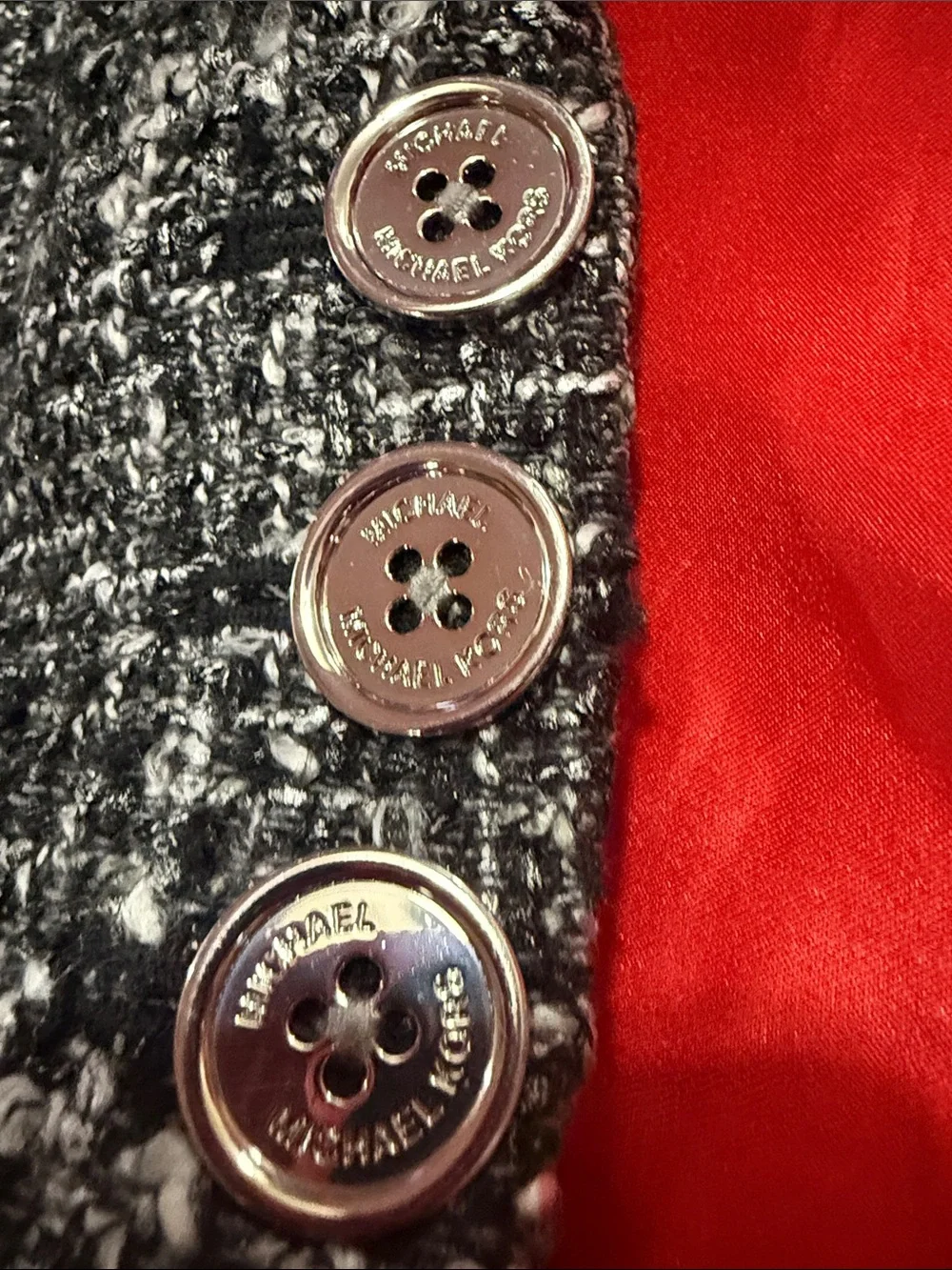 WOW POSHMARK Authentic Michael Kors NWOT Tweed Style Blazer Black White & Silver